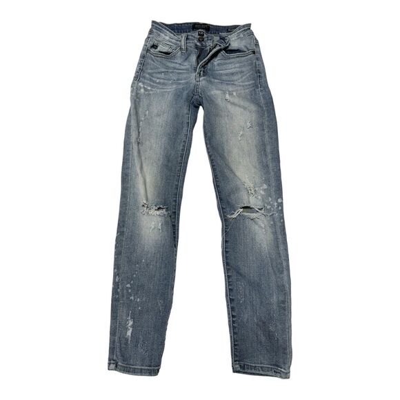 Judy Blue Jeans Women 1/25 Distressed Relaxed‎ Fit Stretch Denim Mid Rise - Picture 1 of 10